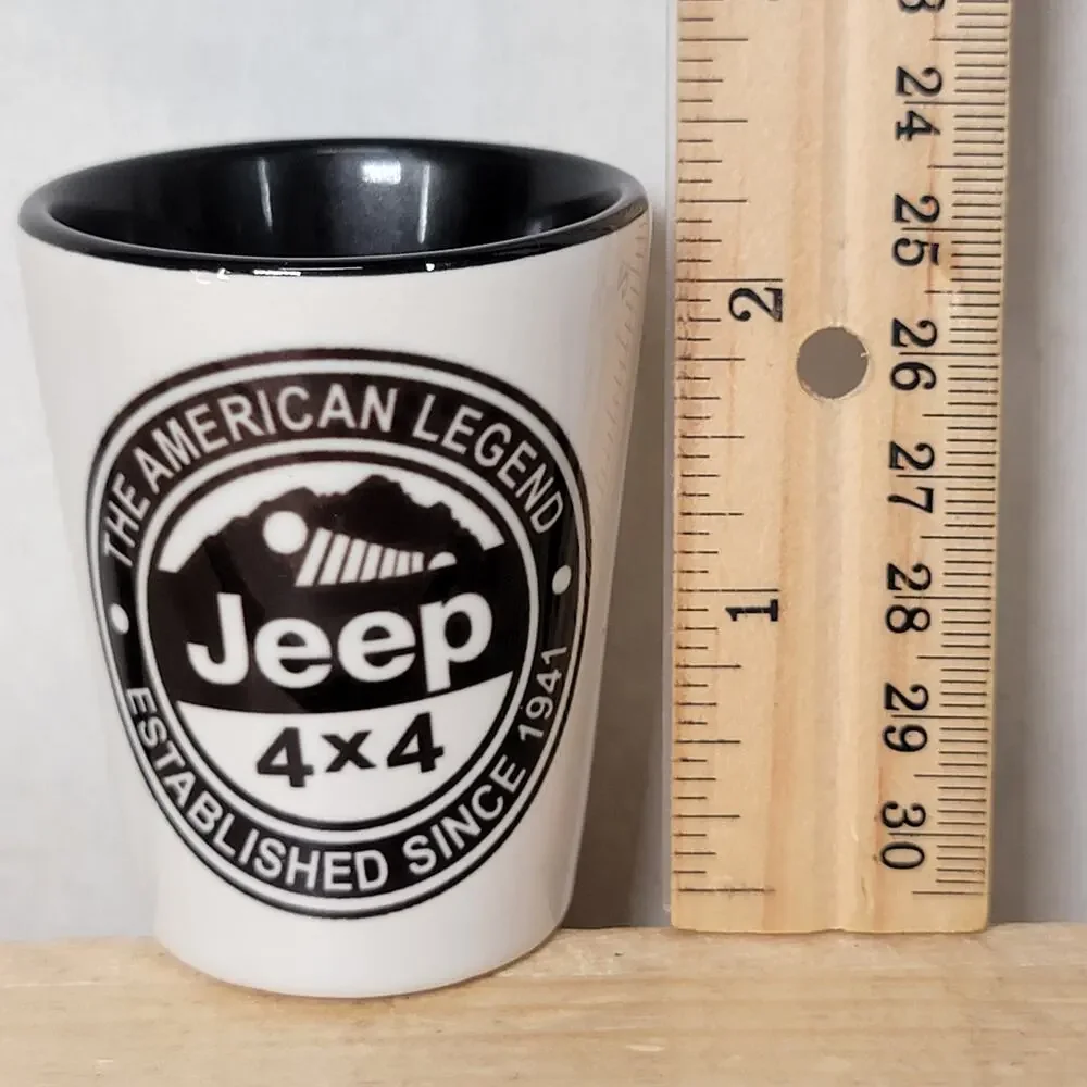 Jeep 4X4 B&W Ceramic Shot Glass